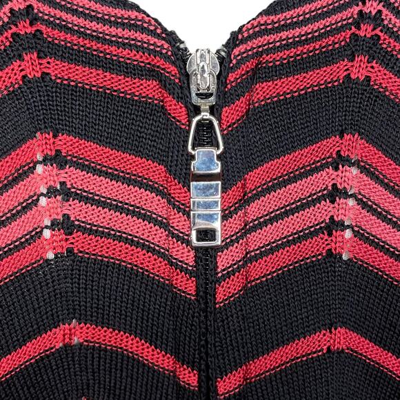 Exclusively Misook Size M Oversized Cardigan Sweater Vintage Zip Chevron Zig Zag - Picture 6 of 15